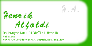 henrik alfoldi business card